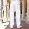 2026 Casual Men's Loose Summer Breathable Beach Pants with Drawstring and Straight Leg Design in Solid Colors.