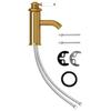 Robinet de lavabo de salle de bain doré VIDAXL - Dimensions 130x180 mm - Cartouche de 40 mm