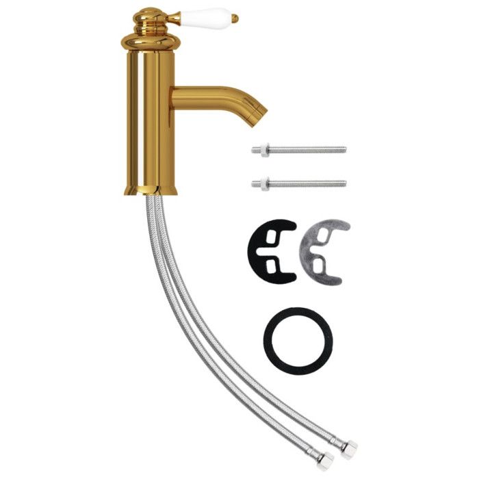 Robinet de lavabo de salle de bain doré VIDAXL - Dimensions 130x180 mm - Cartouche de 40 mm