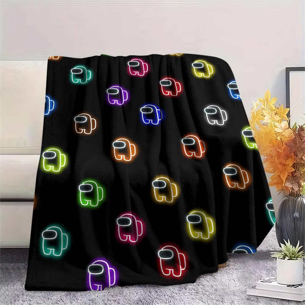 1PC Among Us Patterned Flannel Blanket Suitable For All Seasons for Home Decor Warmth and Comfort Gifts Holiday Present