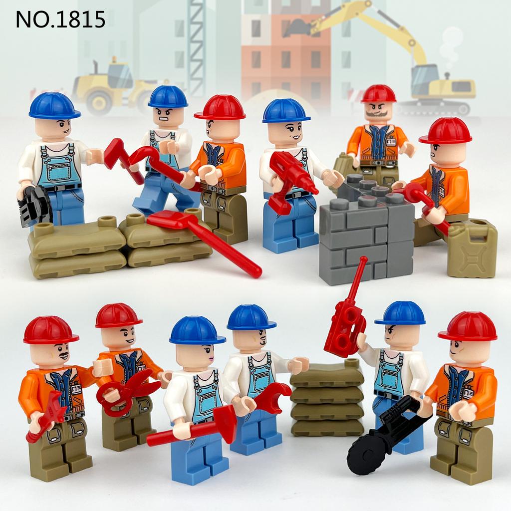 1815 City Series of Construction Project Lidský model skládající se z malých částic Stavebnicové hračky