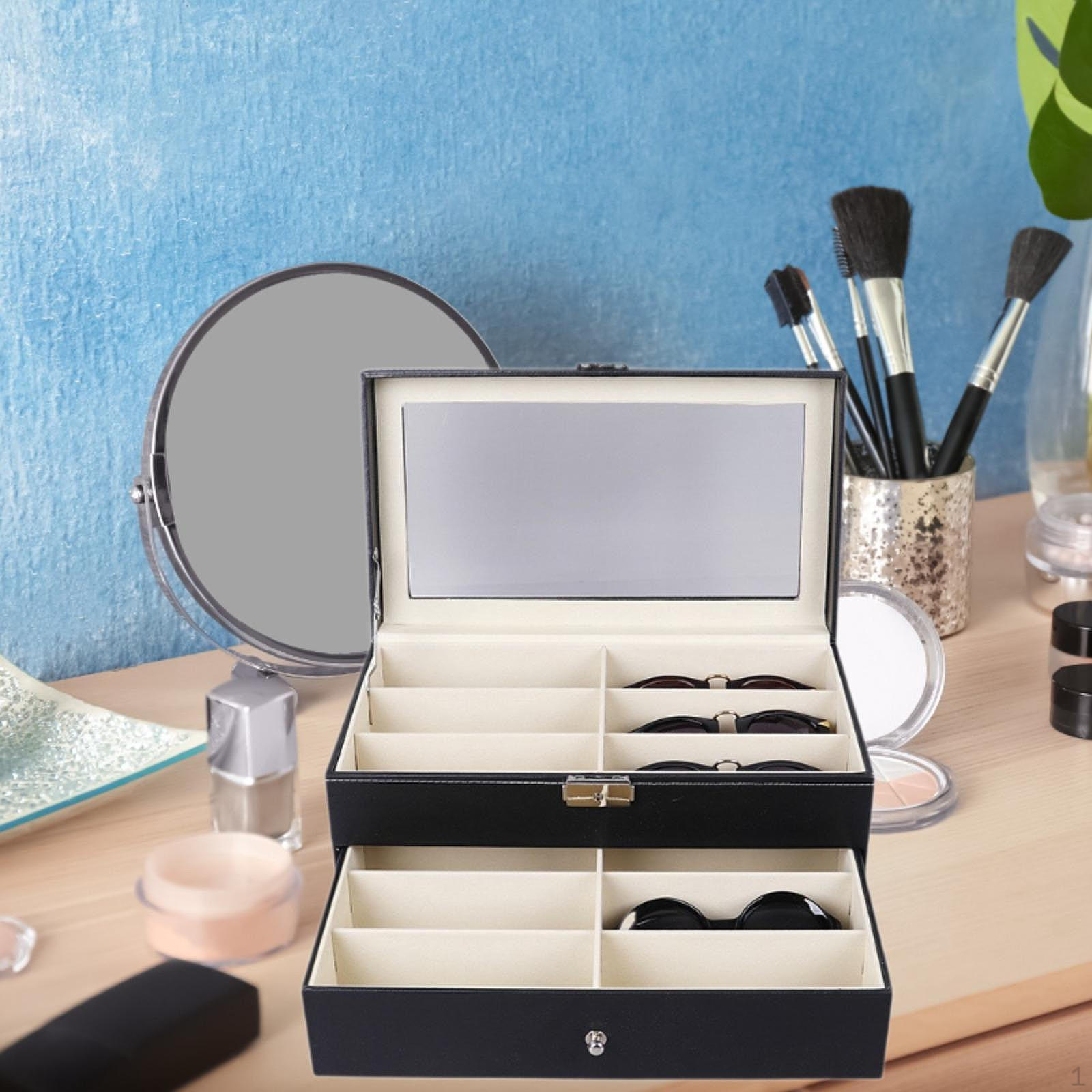 

Футляр для очков Стекло для очков, Органайзер для дисплея очков, Хранение очков, Хранение солнцезащитных очков чёрный