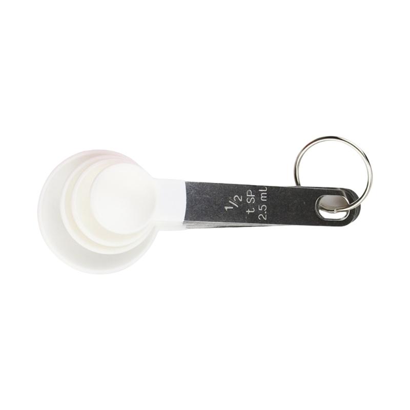 

Stainless Steel Handle Measuring Cups/Spoons Set with Clear Measurement Marks Kitchen Gadgets for Baking and Cooking серый