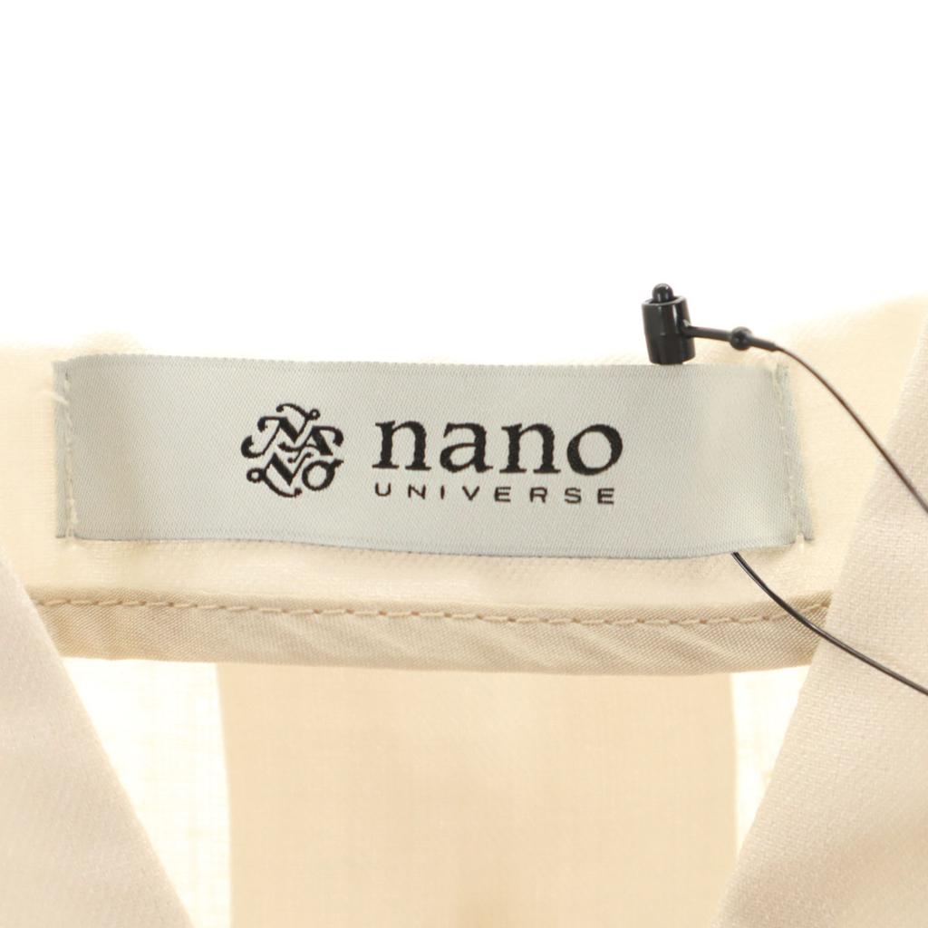Unused Nano Universe Five-quarter Sleeve Key Neck Blouse 38 With Belt Women Used