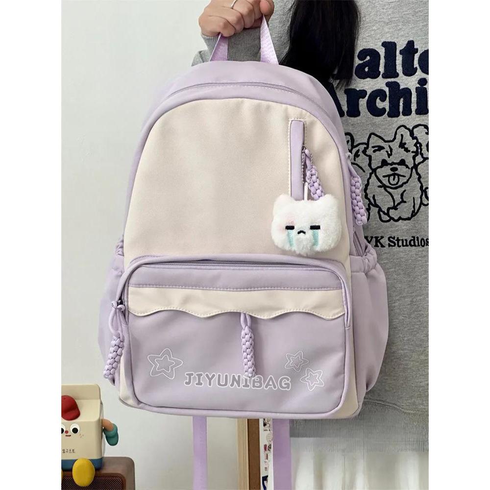 Soft girl ins backpack student simple versatile college junior high school student backpack female