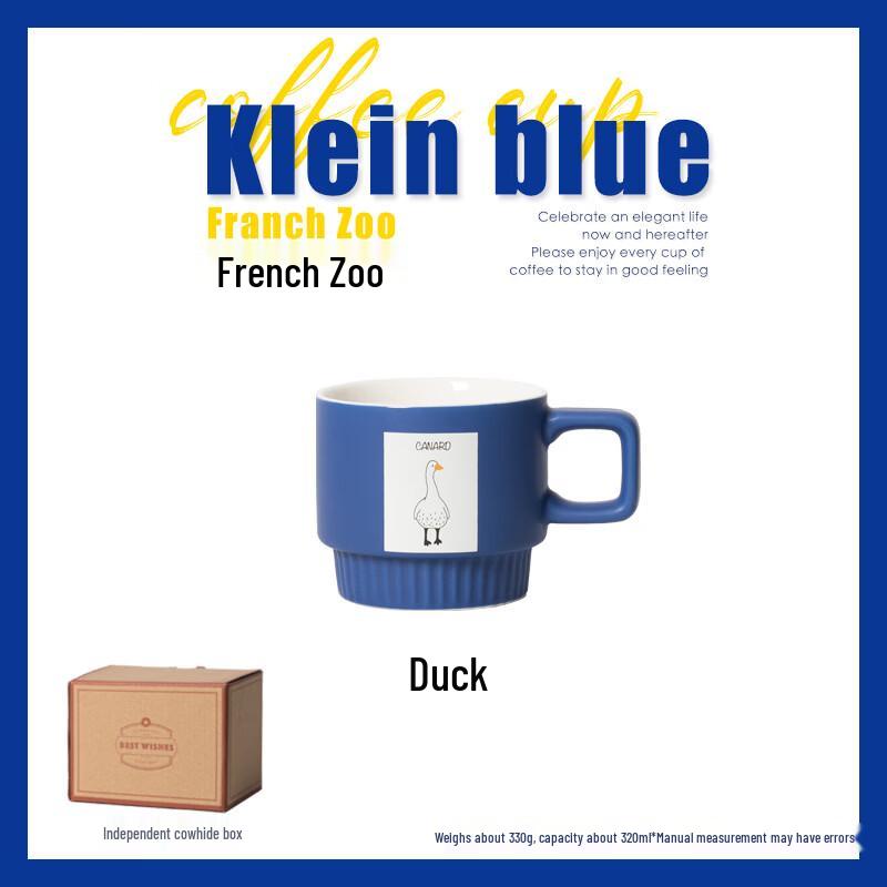 Mishiki French Duck Klein Blue Ceramic Mug