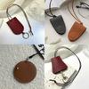 Stylish Leather Glasses Storage Bag Pendant Necklace Keychain Hanging Accessory Elegant Bags with Protective Flap