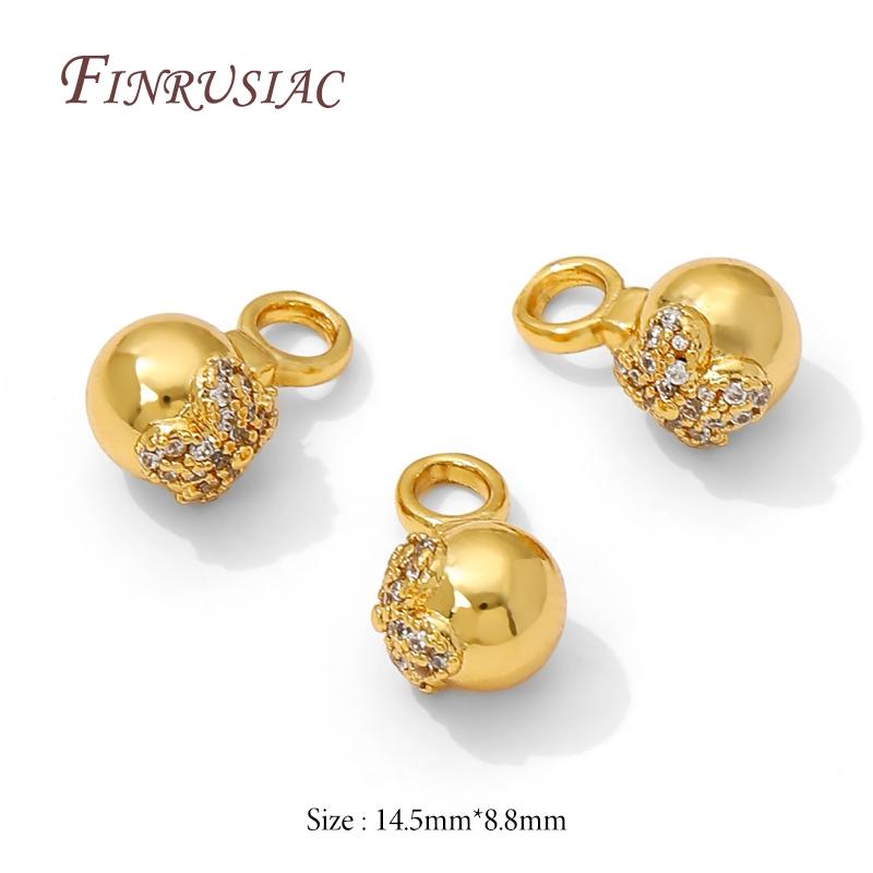 18K Gold Plated Decorative Pendants,Round Charms For Jewelry Making,Ball Pendant For Necklace,DIY Beading Accessories