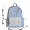 Mochila de lona con lazo Mochila casual bordada para estudiantes Bolso escolar Mochila deportiva de poliéster de color contrastante de gran capacidad
