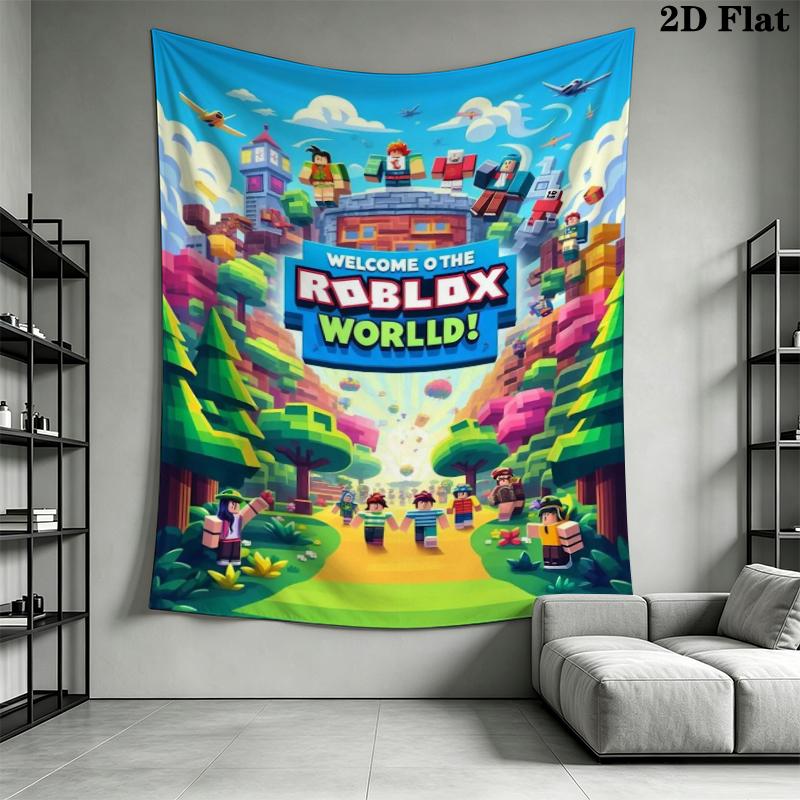 Roblox game Wall Tapestry Aesthetic Wall Hanging Printed Fabric Blanket Decorative Tapestries for Bedroom Living Room Home Decor