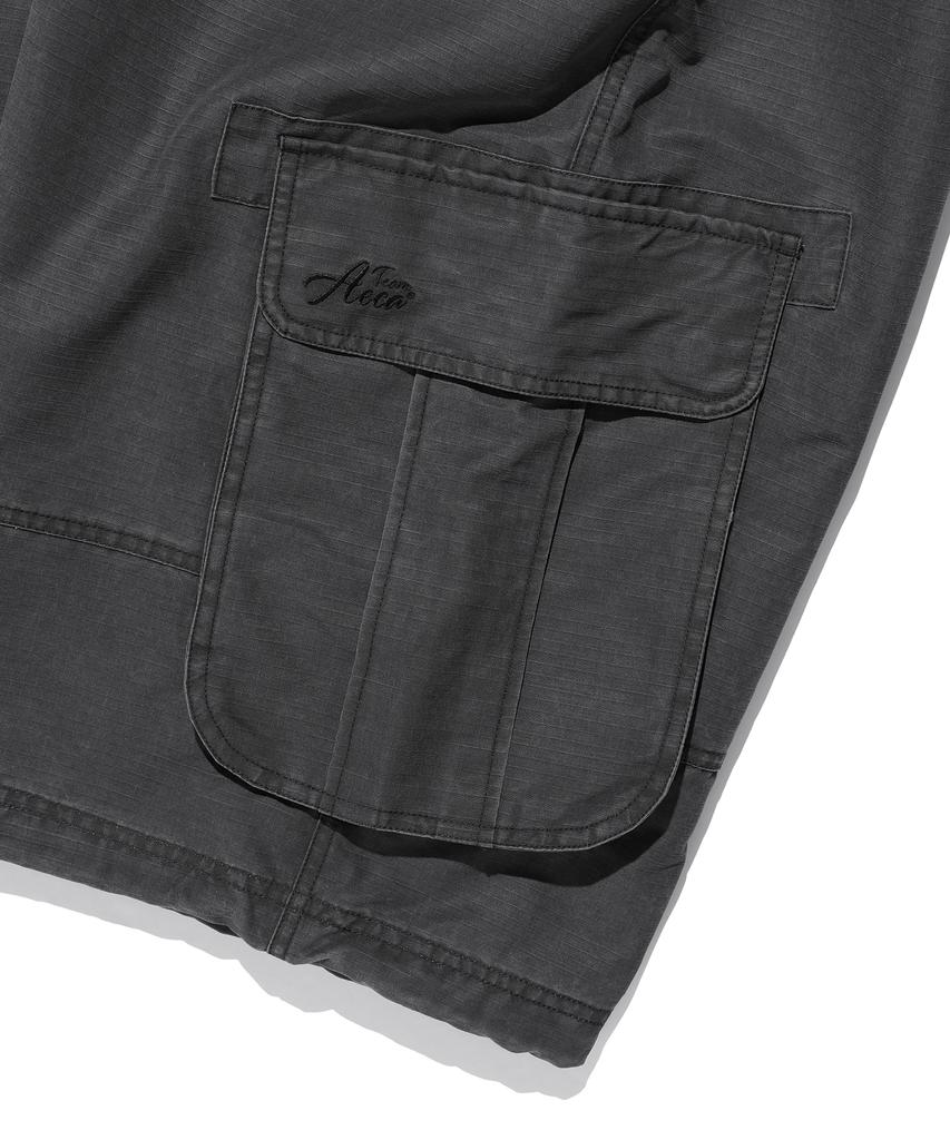 AECA Ripstop Washing Cargo Shorts-Charcoal