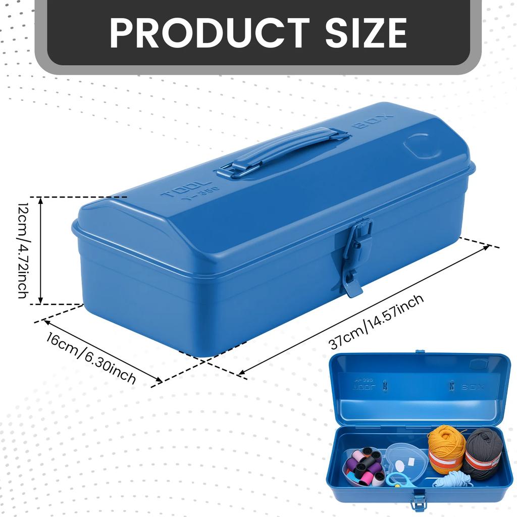 Large Metal Tool Storage Box with Handle for Workshop Portable Tool Case with Lid Locking Organiser Box for Hardware Part