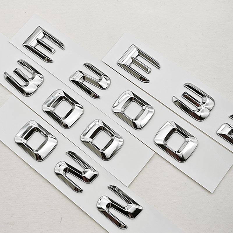 For Mercedes Benz E Class E320 E300 E220 E200 Rear Trunk Badge Emblem Decals Car ABS Chrome Logo Auto Exterior Accessories