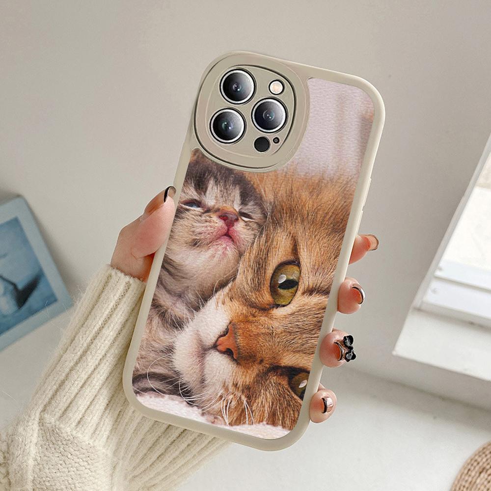 For Iphone 14 Funny Cartoon Cat Phone Case for Iphone 14 13 11 12 Pro MAX 13 12 MiNi 7 8 14 Plus SE2020 X XS XR Lambskin Covers