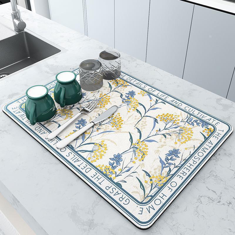 Diatom Mud Coffee Machine Mat: Absorbent, Insulating, and Drying Pad for Kitchen Countertops and Dishes