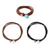 Bohemian Style Leather Rope Turquoise Pendant Necklace For Women Vintage Simple Jewelry Gifts Choker Accessories