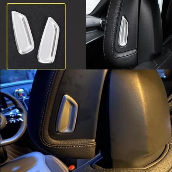 Silver Steel Seat Headrest Button Switch Cover Trim For Benz C-Class -
