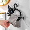 Deliksiz Japon Karikatür Kedi Havluluk: Mutfak ve Banyo İçin İz Bırakmayan Yapışkanlı Raf
