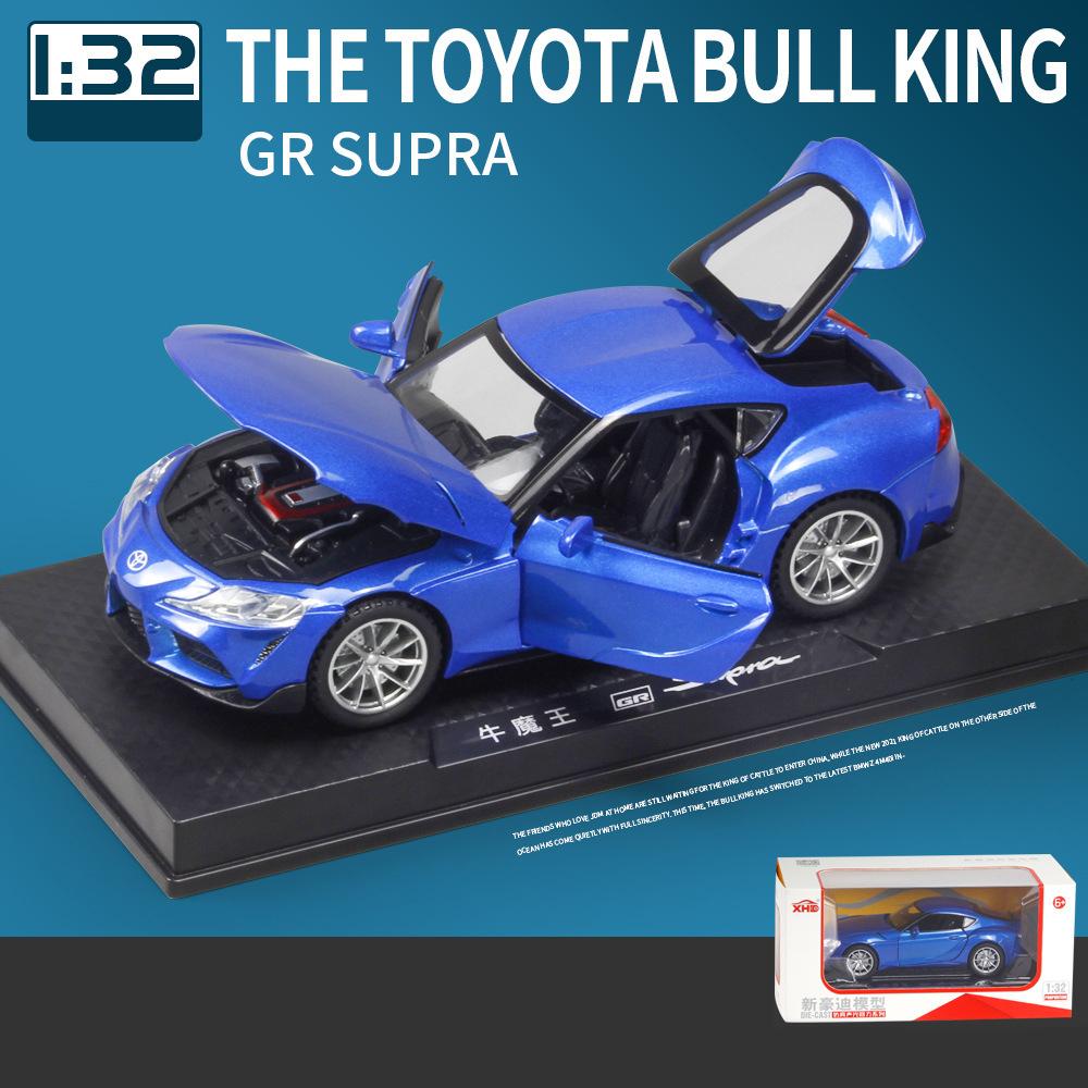 1/32 Scale Toyota GR SUPRA Sports Diecast Car Model Toy, Pull Back Toy Vehicle with Sound and Light for Kids Toddler Boys Girls Gift Collection