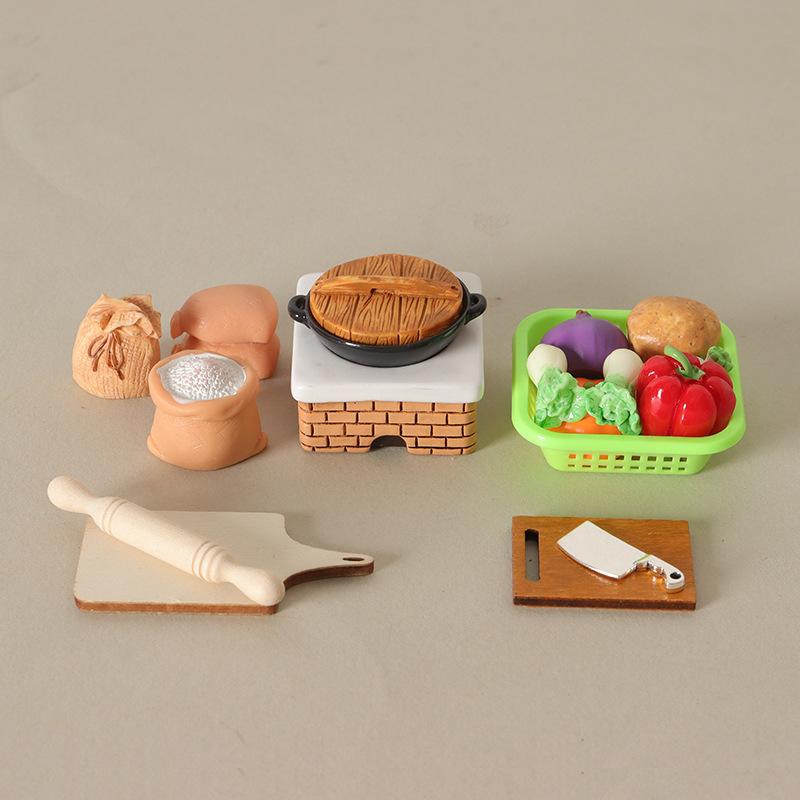 1 Set Doll Kitchen Cookware Baking Supplies Decor Toy 1/12 Dollhouse Mini Kitchenware Kit Model Micro Scene Construction Props