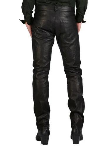 Wear Biker Pant 100% Soft Leather Pant Causal Men's Genuine Lambskin