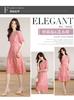Short-Sleeved Chiffon Floral Dress for Short Stature In Summer