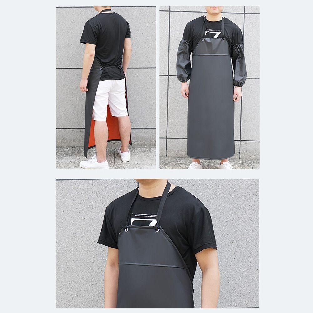Waterproof Kitchen Apron PU Leather Work Apron Durable Cooking Chef Apron  Home