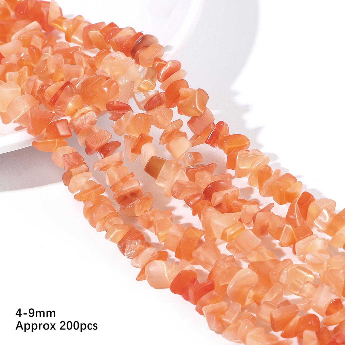 

200 шт. Опал котячого ока DIY Loose Beads Гравійні намистини для виготовлення ювелірних виробів 4-9 мм 4-9mm 200pcs помаранчевий