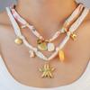 Ethnic Style Flower Scarf Chain Necklace Personality Ocean Series Necklace Nylon Rope Choker  Girls