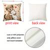 Cartoon Dog And Cat Design Digital Printing Pillow Cover Short Plush Suitable Living Rooms Bedrooms Sofas Throw Cushion Cover