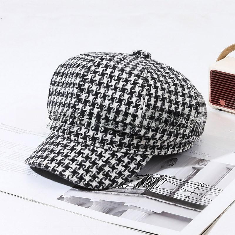 

Eightsided Cotton Beret Hat For Women In Classic Black For Autumn Winter Fashion чёрный