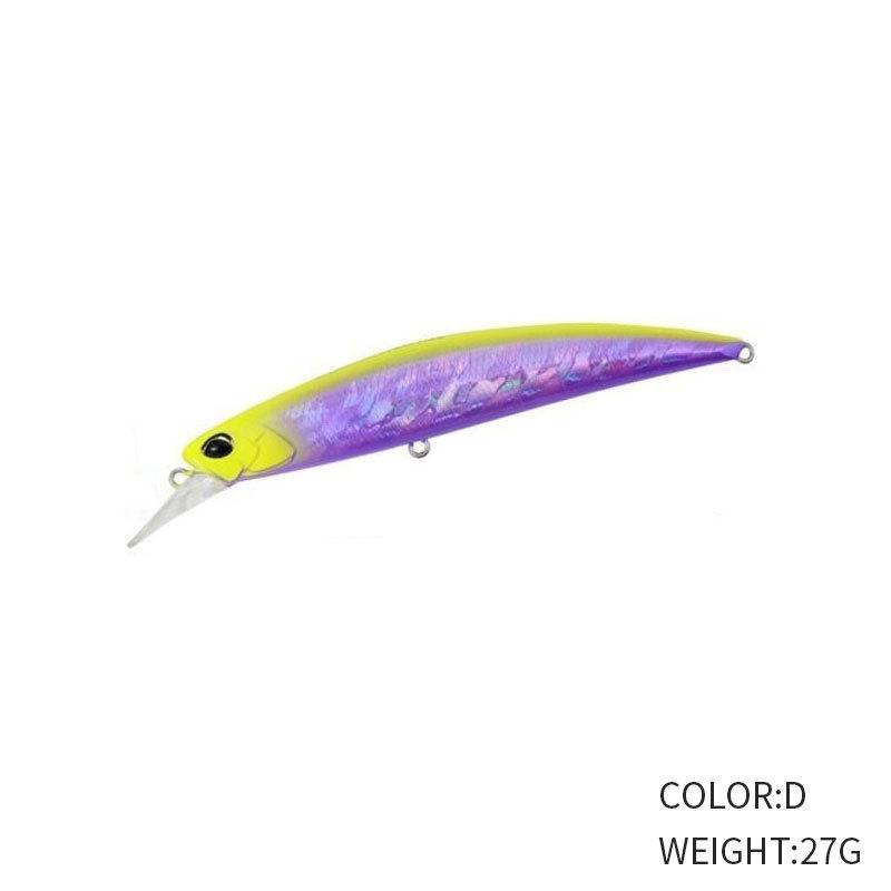 110MM 27G ABS Artificial Hard Bait Long Cast Slow Sinking Wobbler Midwater Jerkbait for Pike-7 Colors Freshwater Saltwater