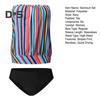 2 buc/Set Set Costum de Baie Femei Bandeau Fără Mâneci Imprimeu în Dungi Topuri de Înot Pantaloni de Baie cu Talie Înaltă Set Articole de Plajă