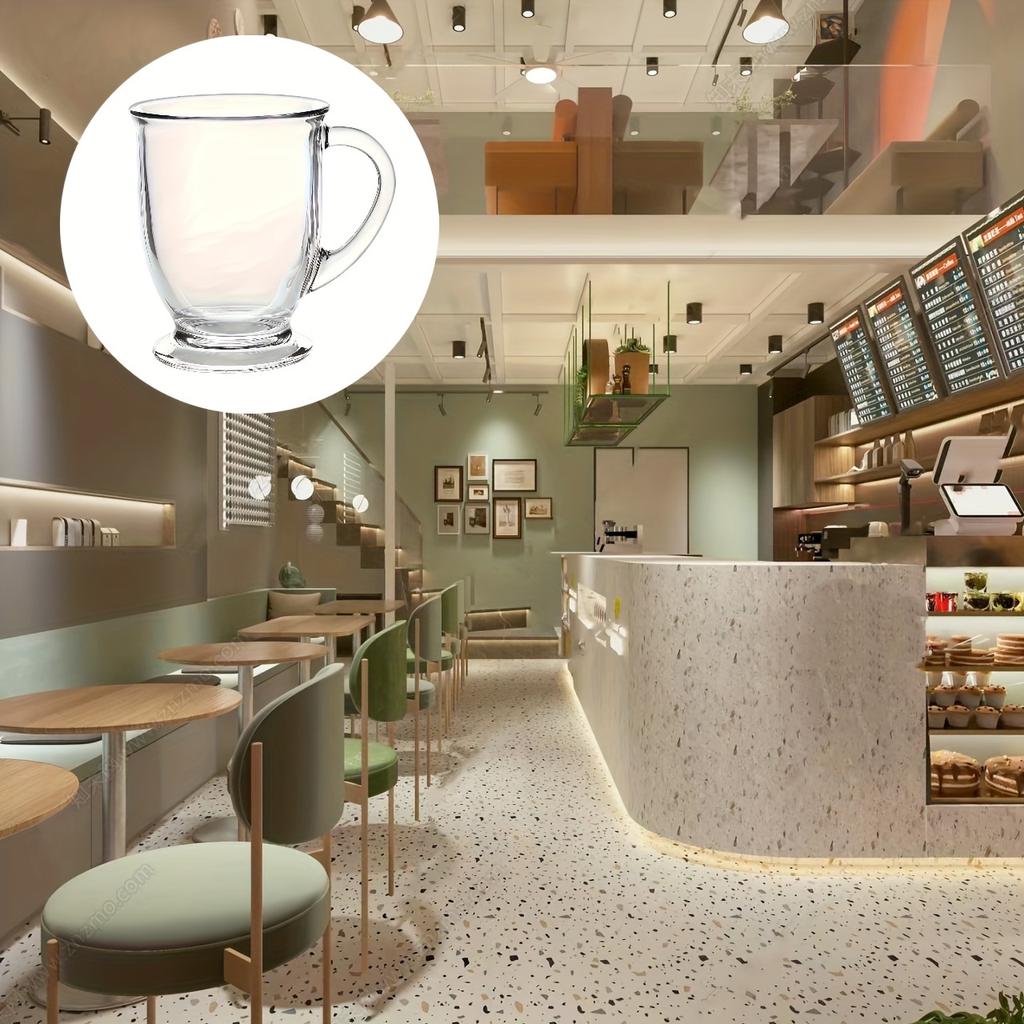 2pcs Glass Cup 15oz Clear Coffee Mug 450ml Tea Mug Beer Mug Beverage Mug Juice Latte Mug Cappuccino Mug Beer Mug For Restaurant