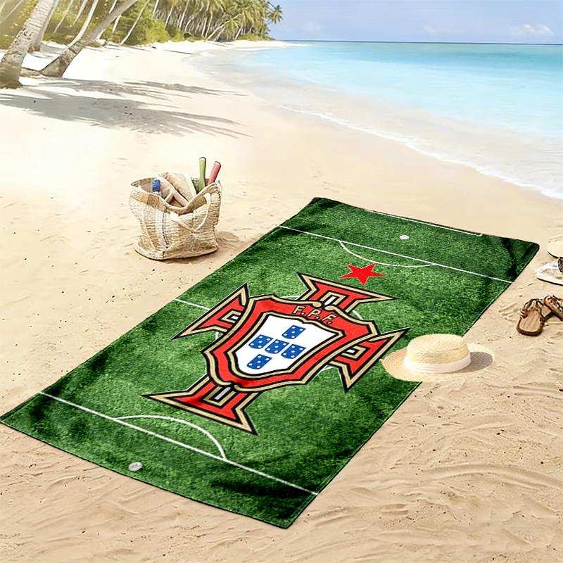 Portugal Football Print Beach Towel, Large Soft Quick Dry Towel for Beach Camping Swimming