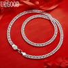 925 Sterling Silver 6mm Fashionable Interlocking Necklace - Banquet Gift Jewelry