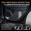 Clear TPU Car Door Anti Kick Pad Inner Side Edge Film Front Rear Door Side Panel Protection Pad For Nissan Murano Z52 2015-2019
