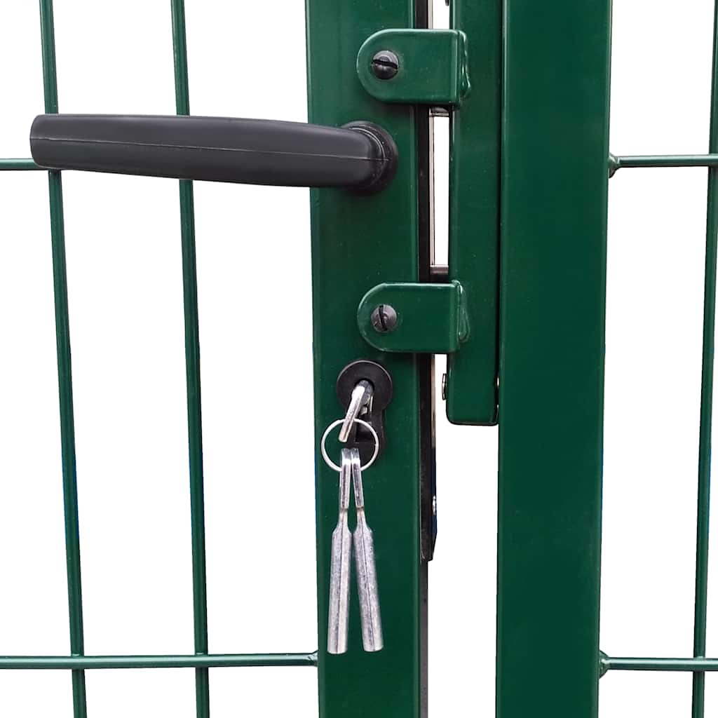 Garden Gate with Posts 350x120 Cm Steel Green