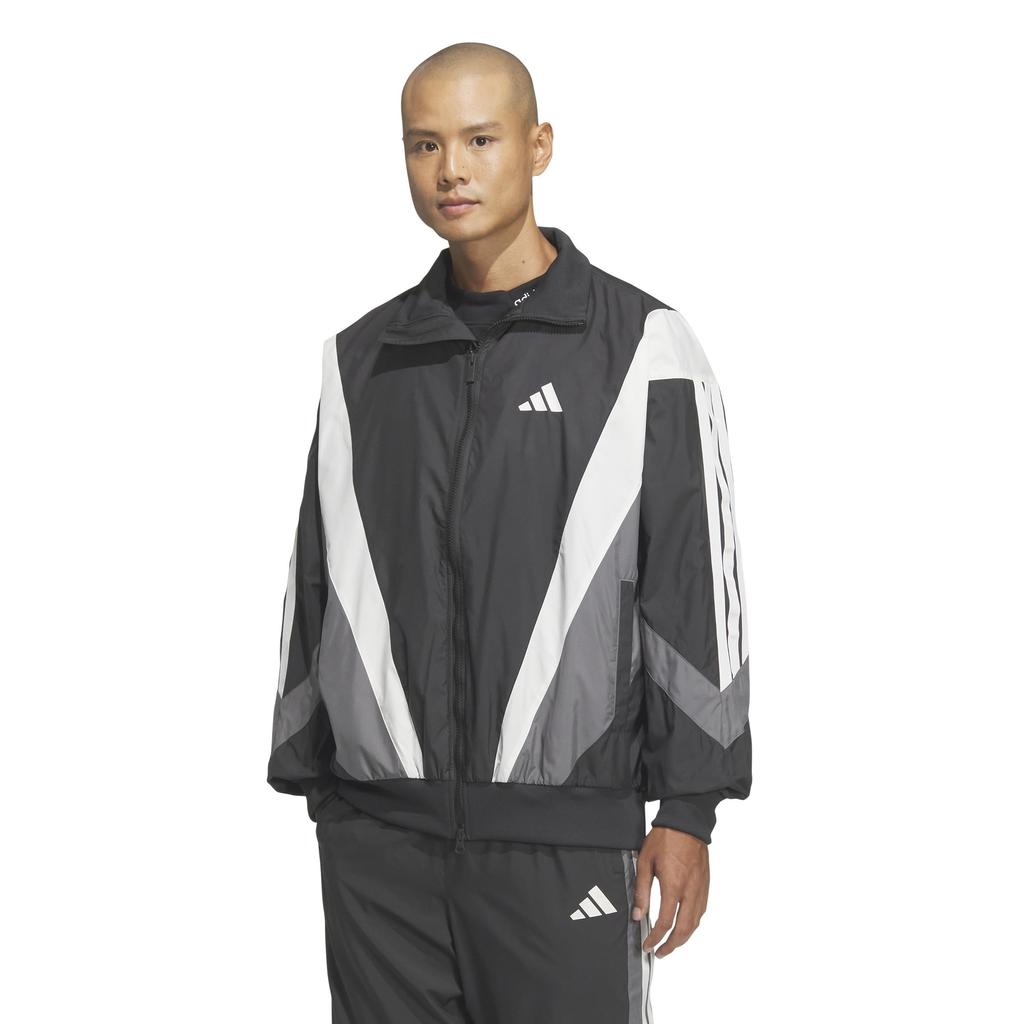 Adidas KQD22 Jersey Windbreaker White Size 2XL Men's Top, Must-Have Loose-Fit Mesh-Lined Jacket, Black/Grey Four/Core (JM2024),