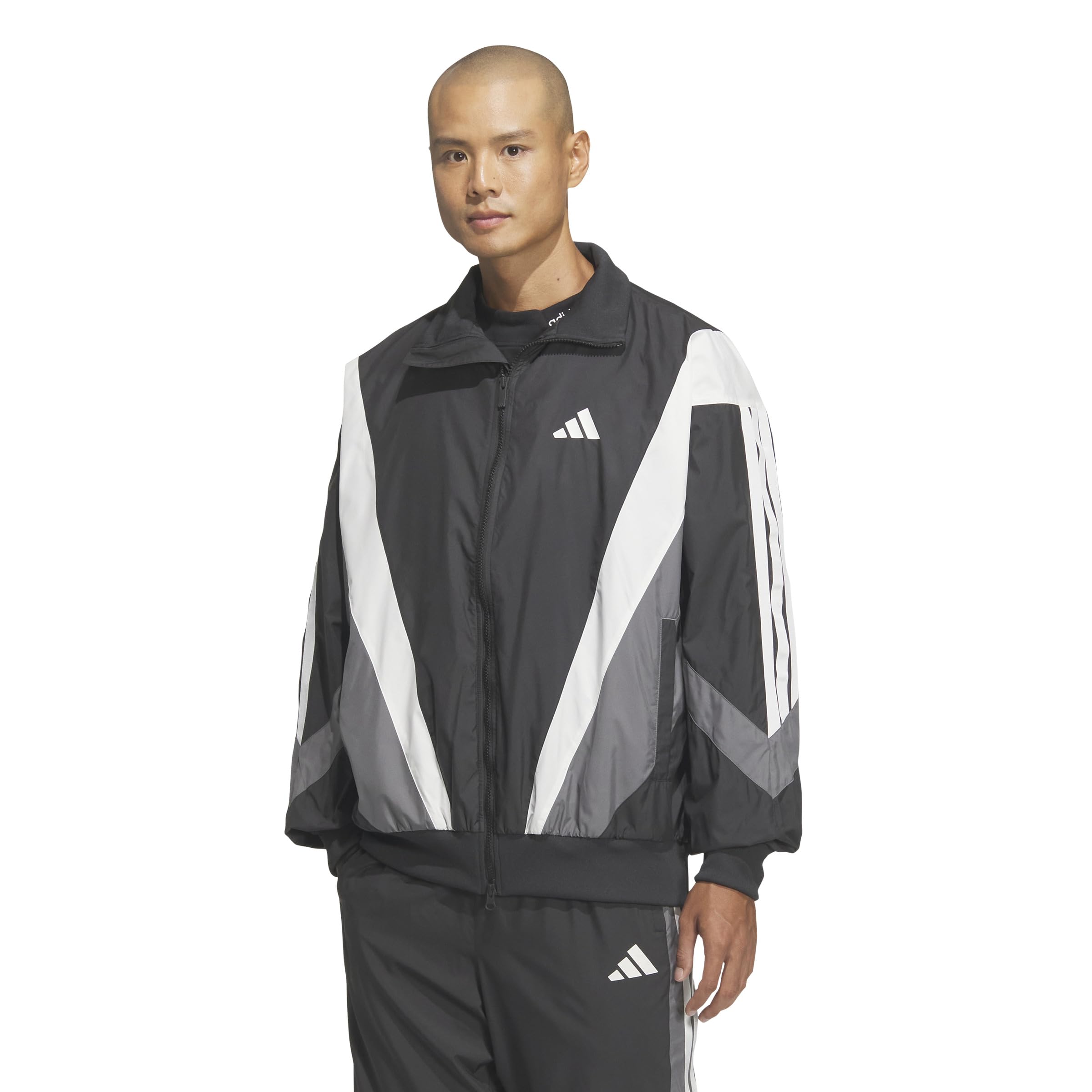 

Adidas KQD22 Джерси Ветровка Белая Размер 2XL Мужской Топ, Незаменимая Куртка Свободного Кроя на Сетчатой Подкладке, Черный/Серый Четыре/Основной (JM2024),