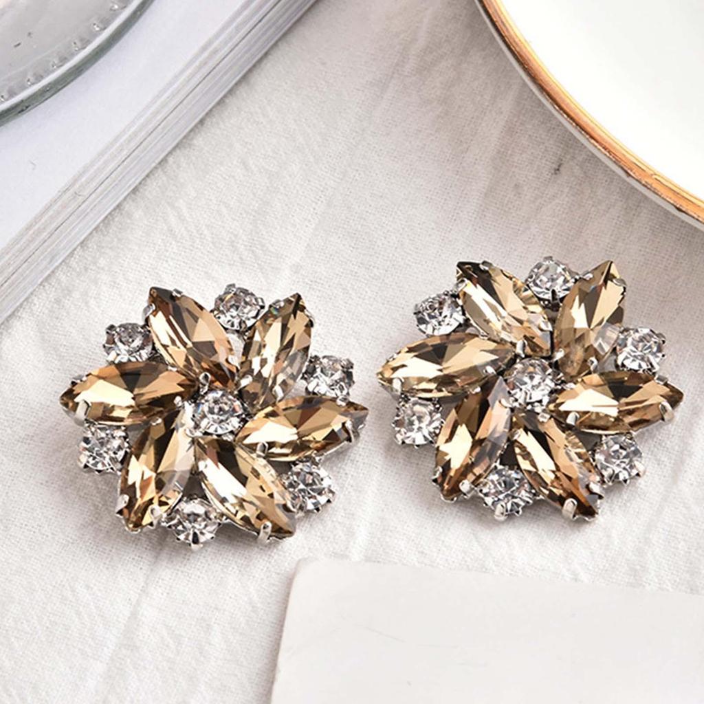 2Pcs Elegant Rhinestone Shoe Clips Shoes Jewelry Decoration Wedding Diamond Removable for Hats DIY Craft Accessories Dress Party