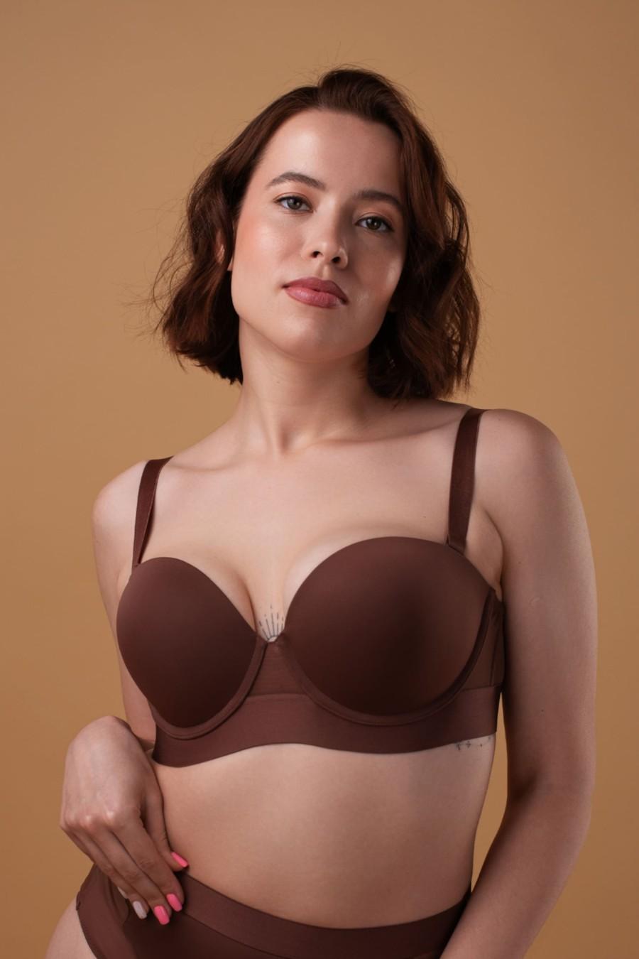 

Бюстгальтер із ущільненою чашкою brabrabra (91941) 70F brown-nose кольору