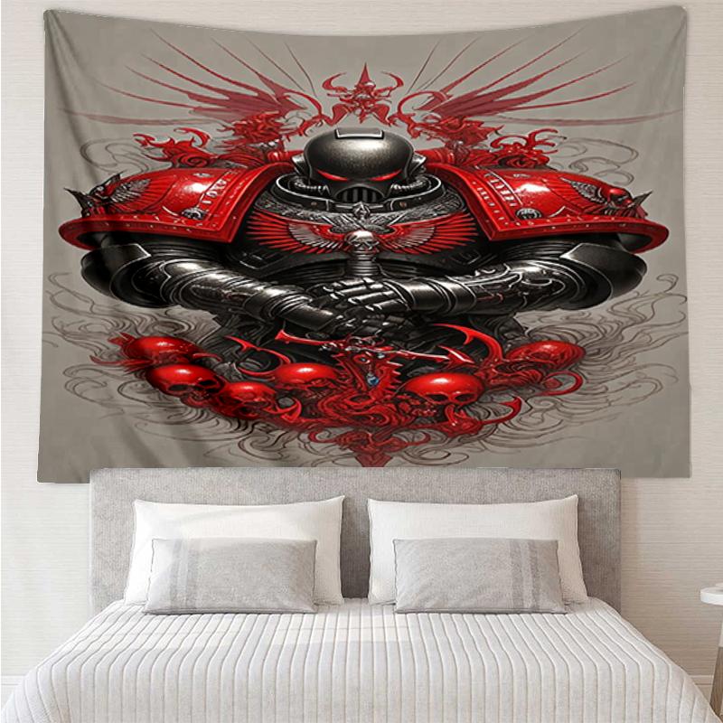 Warhammer 40k Print Tapestry, Backdrop, Easy Setup, Ideal for Bedroom, Office & Living Room, with Aesthetic Wall Hanging Decor.