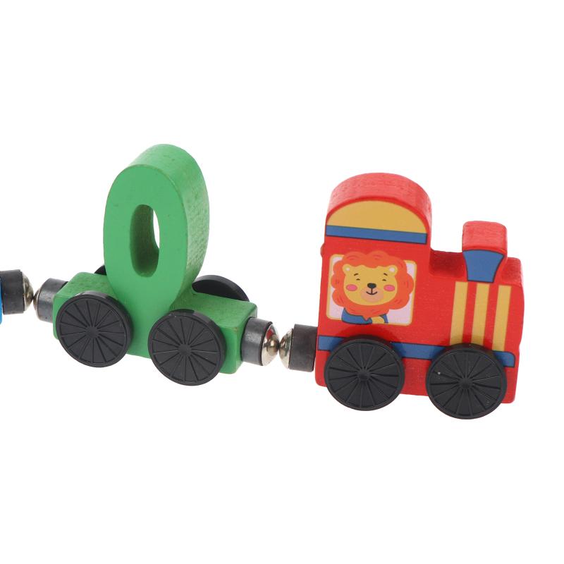 Wooden Magnetic Number Train Set Non Toxic Materials For Toddlers Early Math Learning