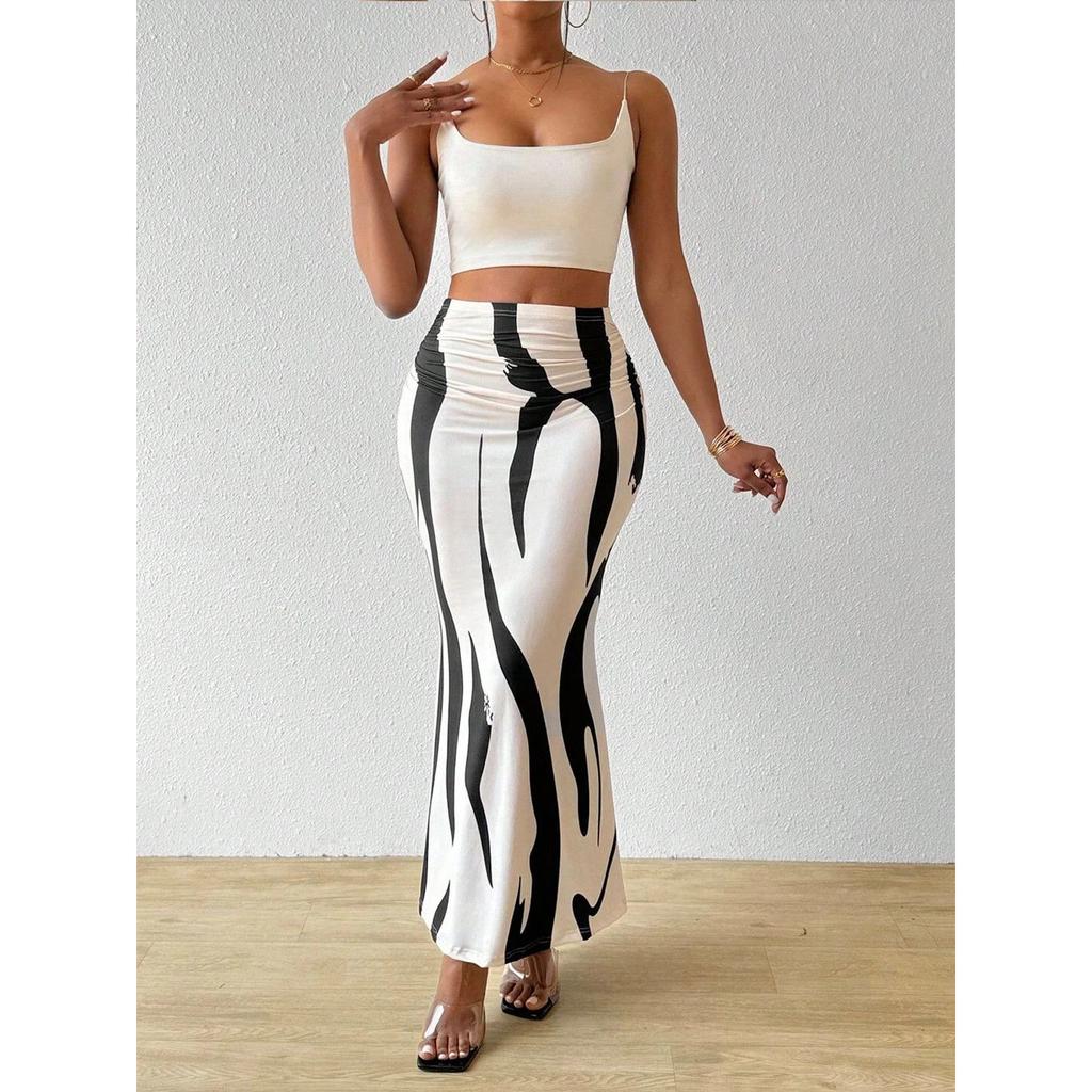 Women Designer Lycra Blend Long Skirt Indian Beautiful Party Wear Skirt Dress