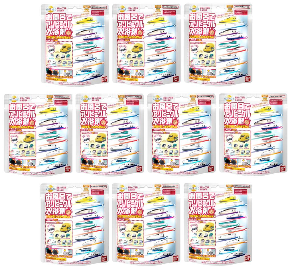 Bikkura Tamago Bath Toy Vehicle Bath Additives Connecting Shinkansen Edition 4 X 10 Pieces