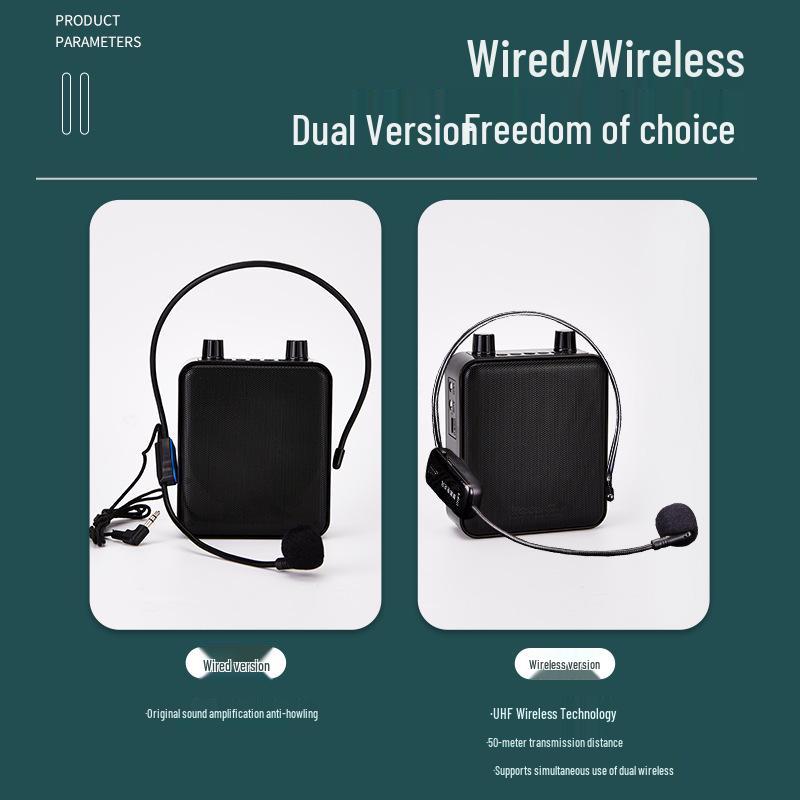

BeeAmplify: Wireless Bluetooth Microphone & Loudspeaker for Teachers, Portable Classroom & Public Address System with Playback Wired Ear Mic S1 чорний