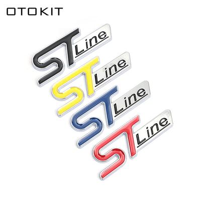 New Metal Red Blue ST Line Front Sticker Car Head Emblem Badge Chrome Sticker for FIESTA FOCUS MONDEO Auto Car Styling