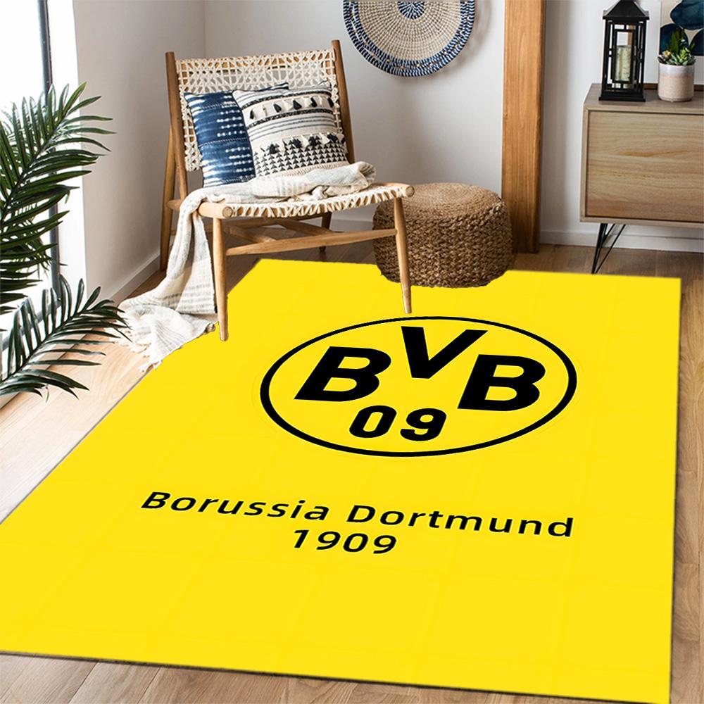 Χαλάκια Αντιολισθητικά με Θέμα Splatter Art - Λογότυπο Bvb 09 - Διακόσμηση Σπιτιού από Πολυεστέρα, Κατάλληλα για Υπνοδωμάτια, Σαλόνια, Εισόδους, Στούντιο και Διακοσμήσεις
