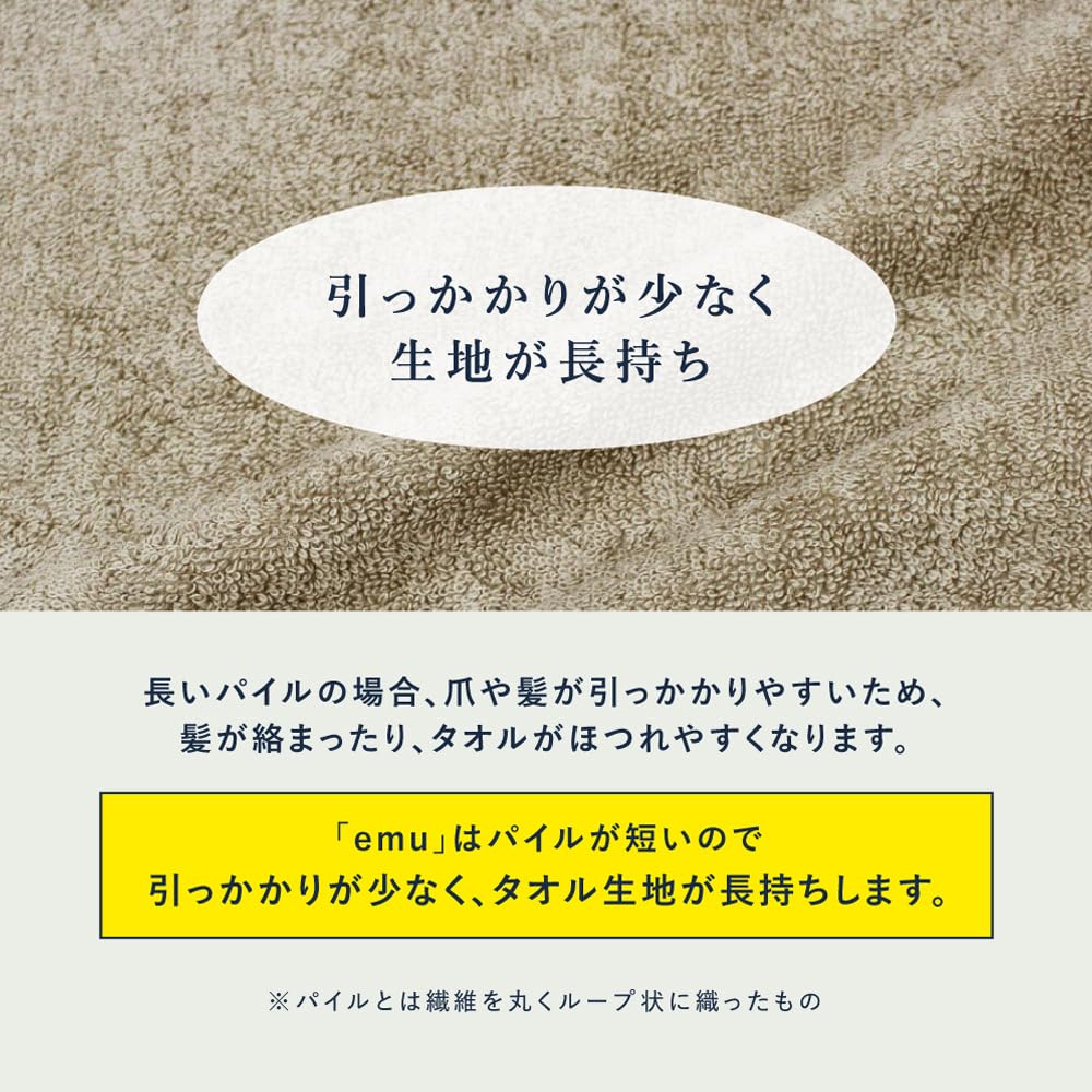 Iori Imabari Towel emu Pillowcase (Ivory x Beige)